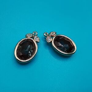 Nolan Miller Dark Blue,Gold Tone Oval Pendants